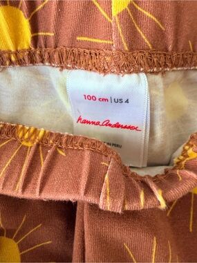 Hanna Andersson Brown Shorts with Yellow Sun Print. 2 pairs both NWT